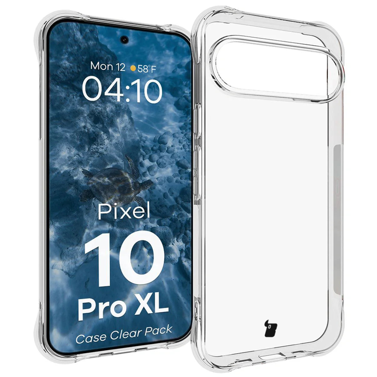 Schutzhülle + 2x gehärtetes Glas + Kameraschutz für Google Pixel 10 Pro XL, Bizon Case Clear Pack, Transparent