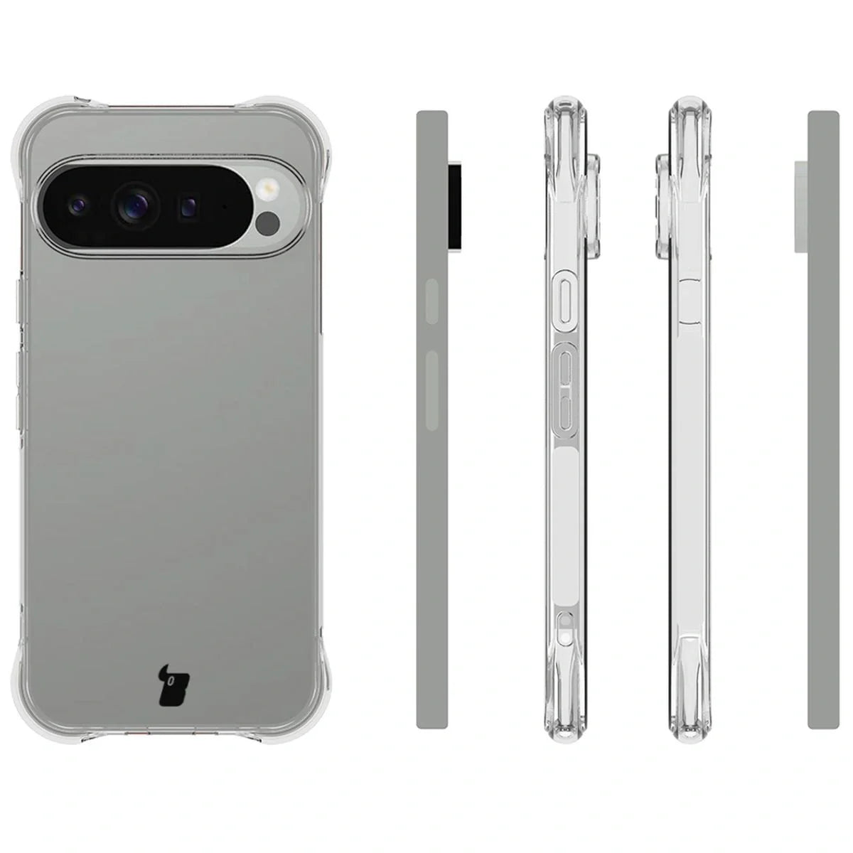 Schutzhülle + 2x gehärtetes Glas + Kameraschutz für Google Pixel 10 Pro XL, Bizon Case Clear Pack, Transparent