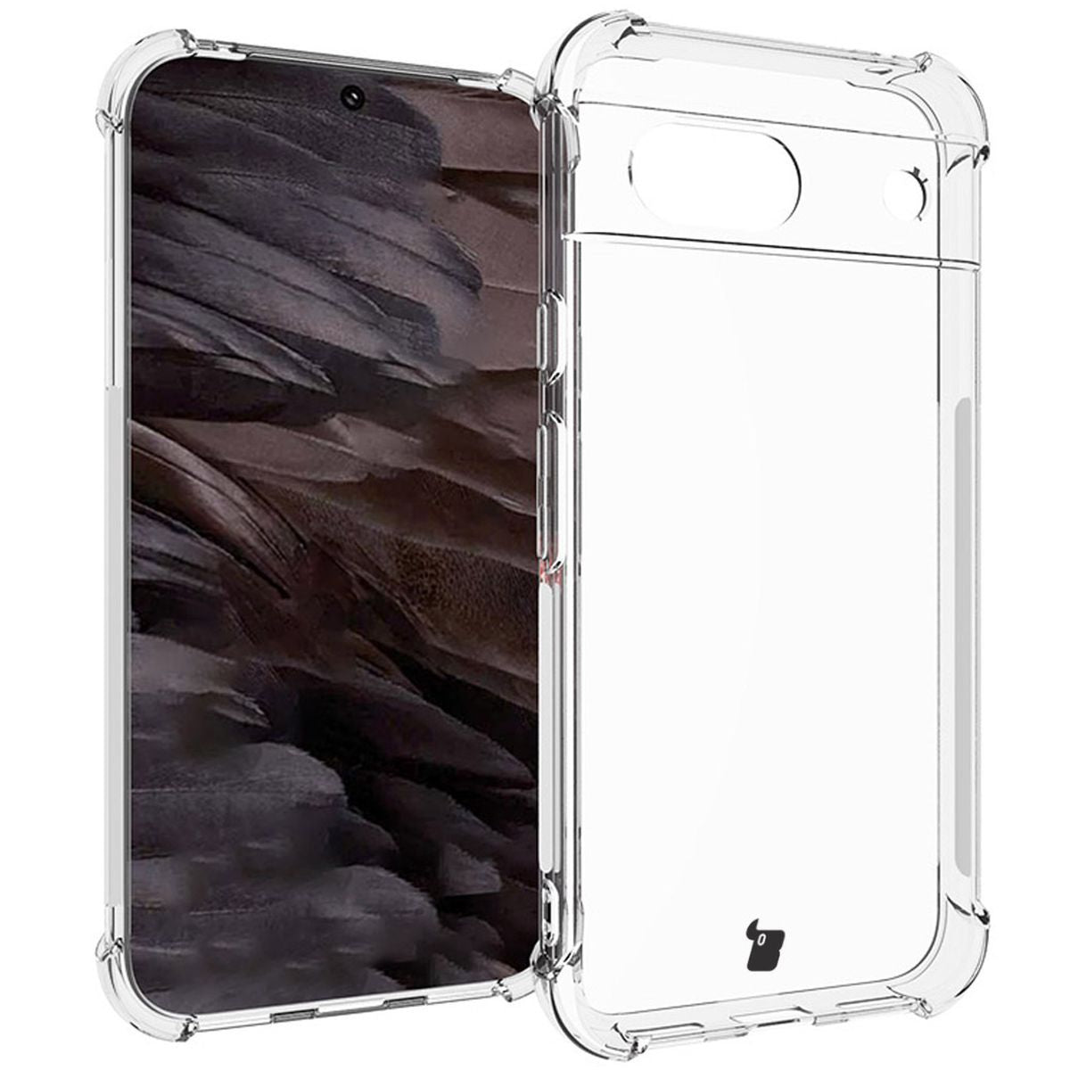 Schutzhülle + 2x Glas für Google Pixel 8a, Bizon Case Clear Pack, Transparent