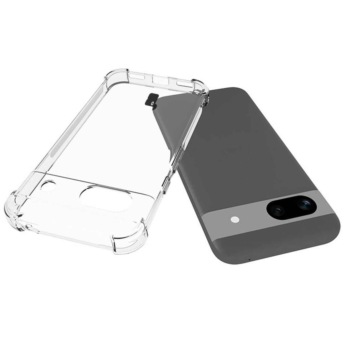 Schutzhülle + 2x Glas für Google Pixel 8a, Bizon Case Clear Pack, Transparent