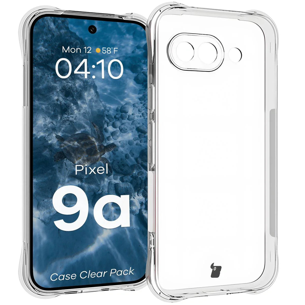 Handyhülle + 2x Folie für Pixel 9a, Bizon Case Clear Pack, Transparent