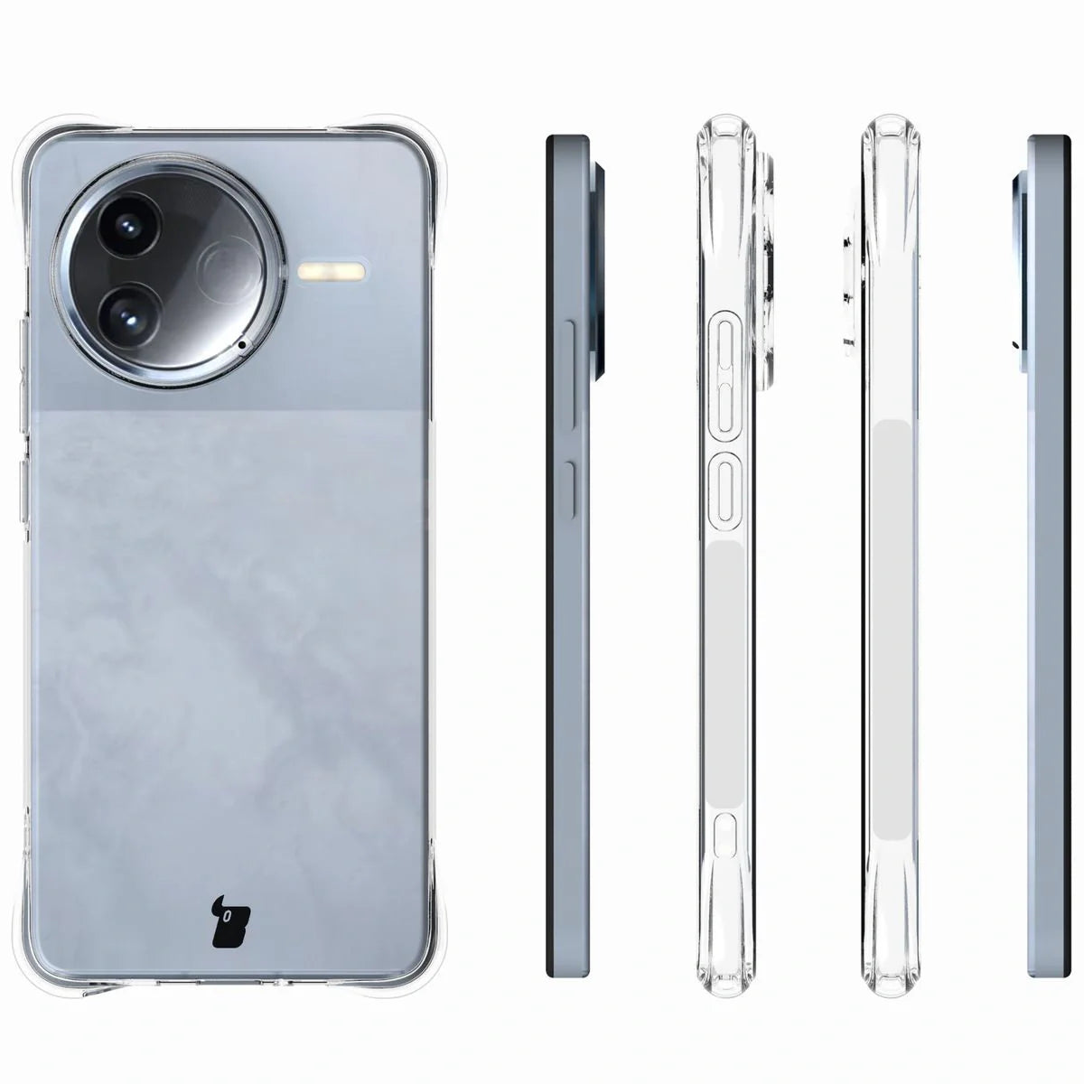 Schutzhülle + 2x gehärtetes Glas für Xiaomi Poco F7 Pro, Bizon Case Clear Pack, Transparent