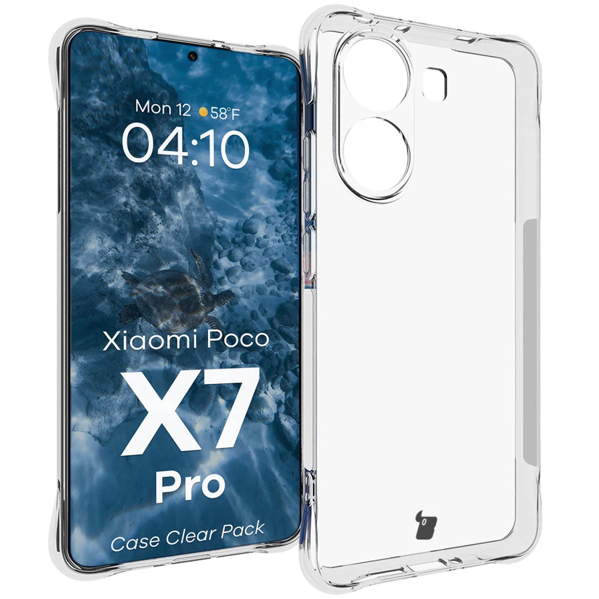 Schutzhülle + 2x gehärtetes Glas für Xiaomi POCO X7 Pro, Bizon Case Clear Pack, Transparent
