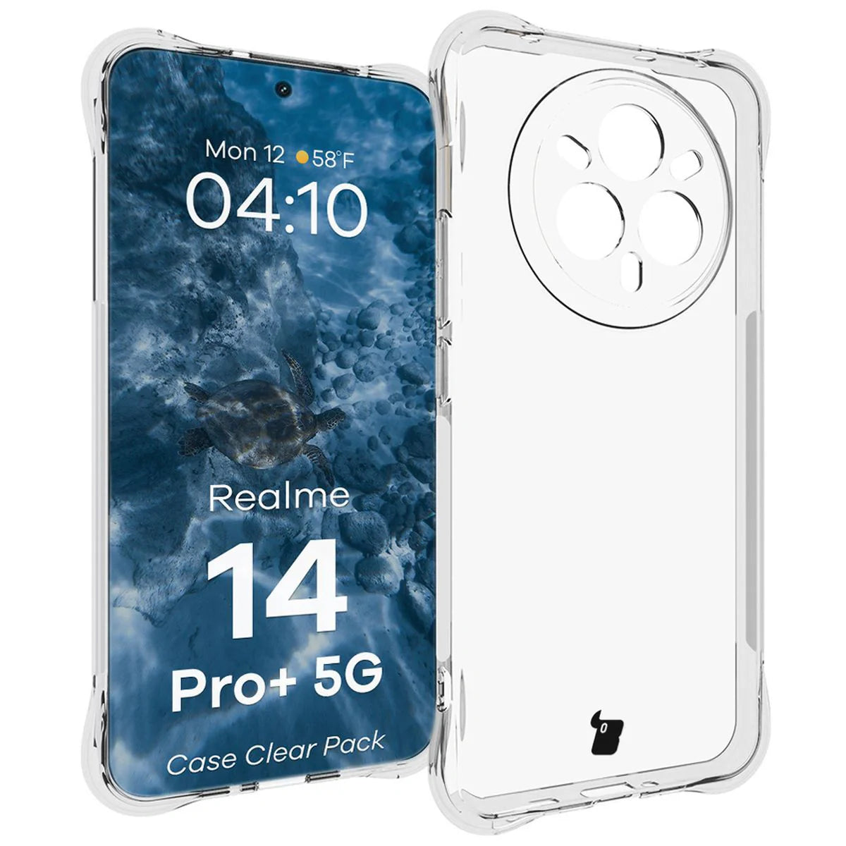 Handyhülle + 2x Folie für Realme 14 Pro Plus 5G, Bizon Case Clear Pack, Transparent