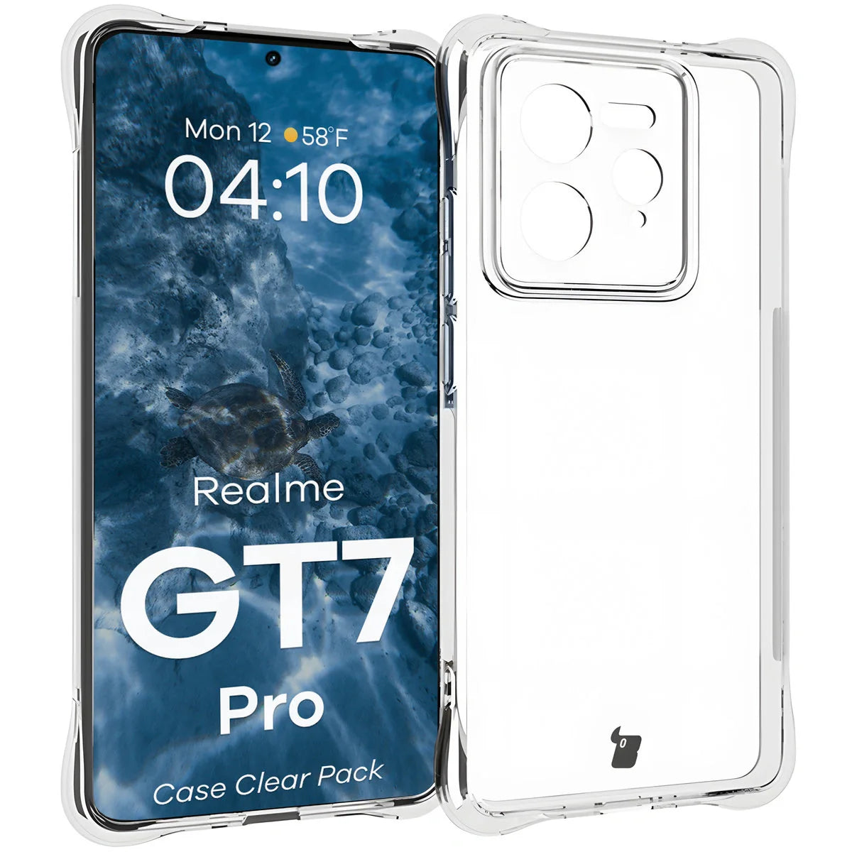 Handyhülle + 2x Folie für Realme GT 7 Pro, Bizon Case Clear Pack, Transparent