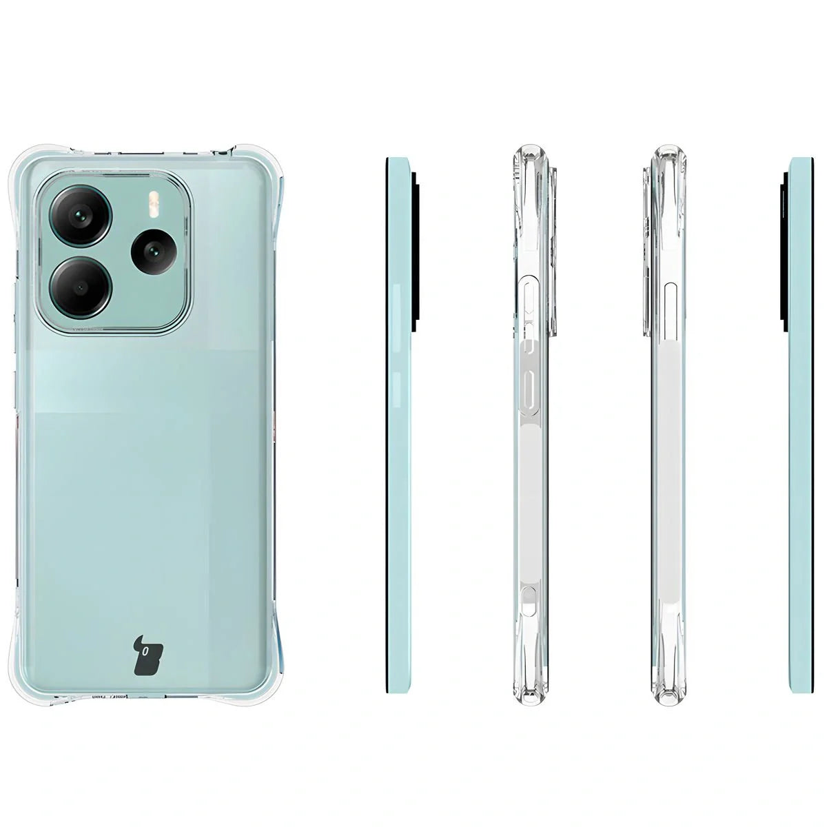 Schutzhülle + 2x gehärtetes Glas für Xiaomi Redmi Note 14 5G, Bizon Case Clear Pack, Transparent