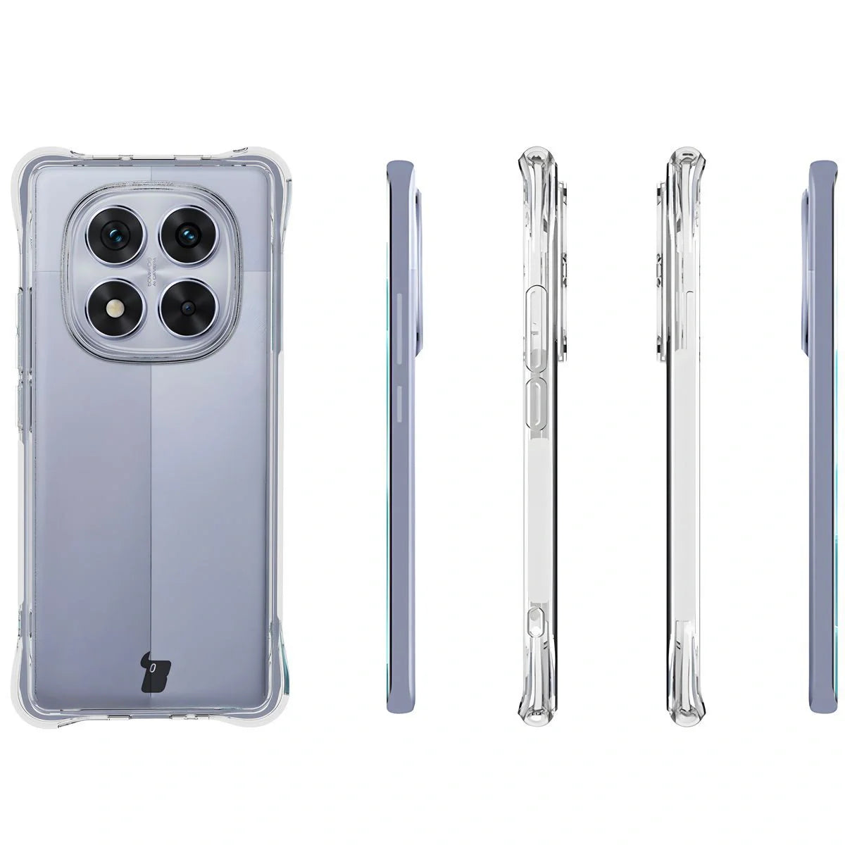 Handyhülle + 2x Folie für Xiaomi Redmi Note 14 Pro 5G, Bizon Case Clear Pack, Transparent