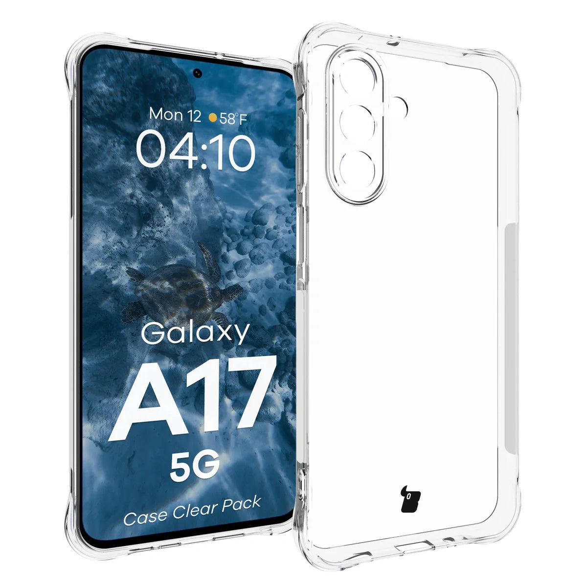 Schutzhülle + 2x gehärtetes Glas für Galaxy A17 5G, Bizon Case Clear Pack, Transparent