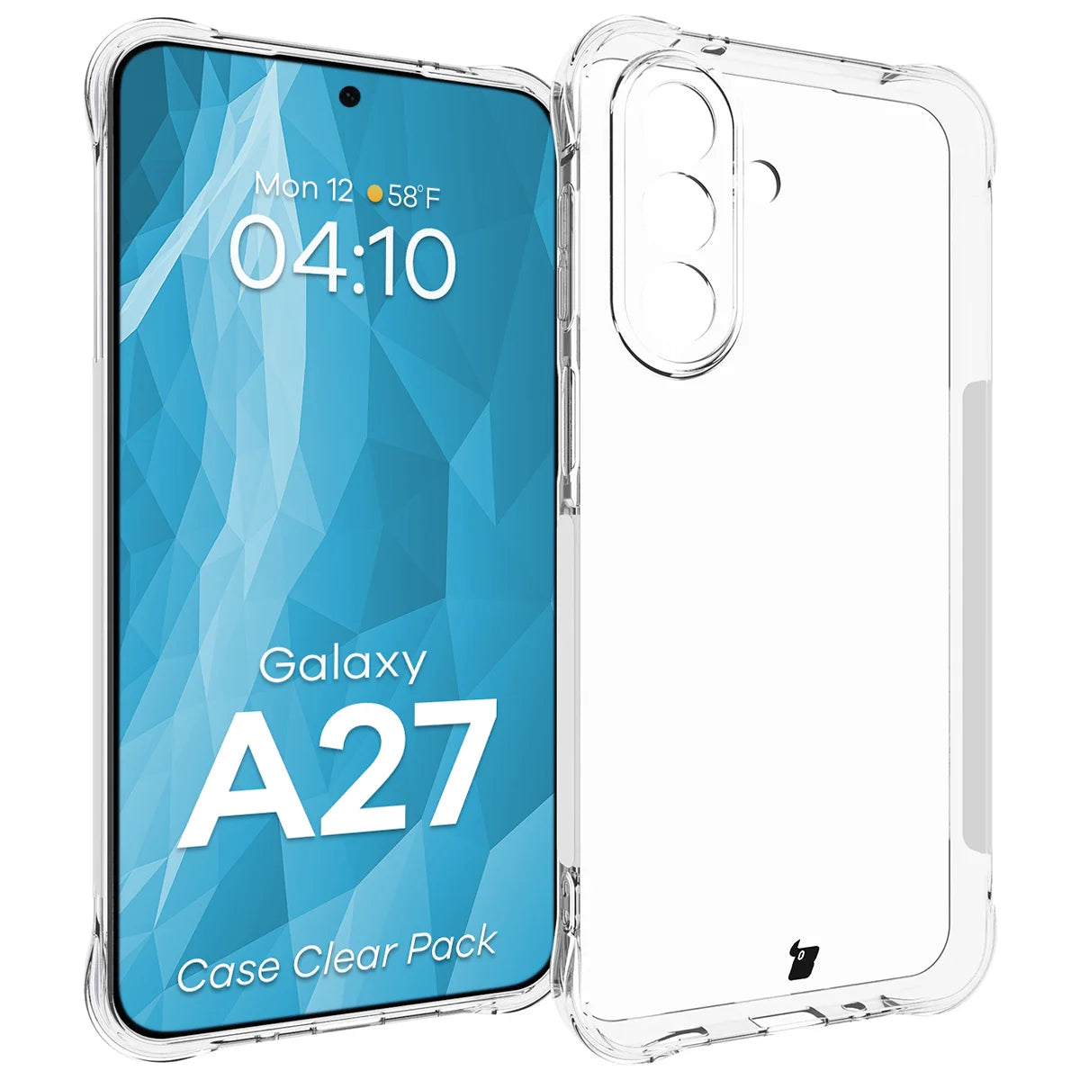Schutzhülle + 2x gehärtetes Glas für Galaxy A27 5G, Bizon Case Clear Pack, Transparent