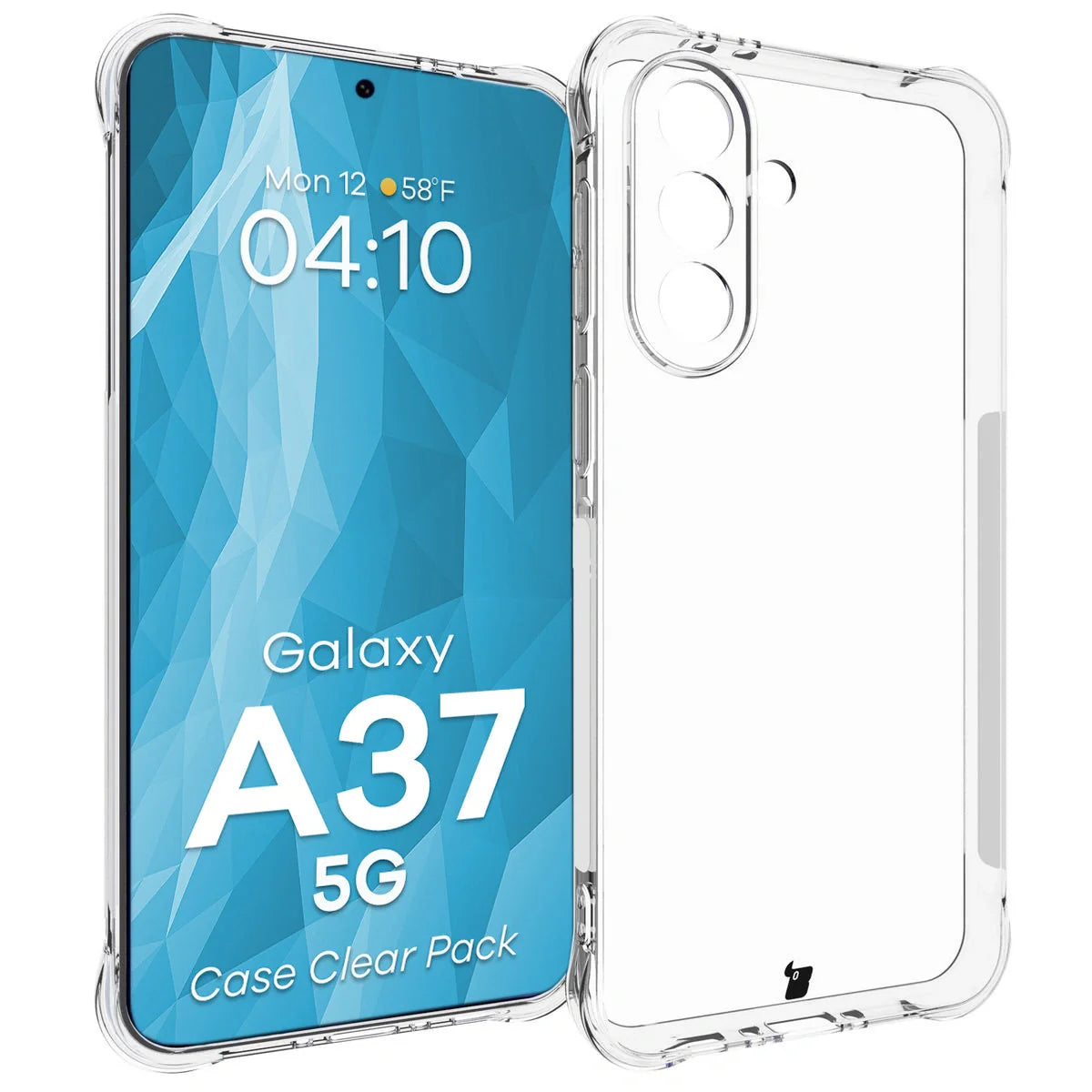 Schutzhülle + 2x gehärtetes Glas für Galaxy A37 5G, Bizon Case Clear Pack, Transparent