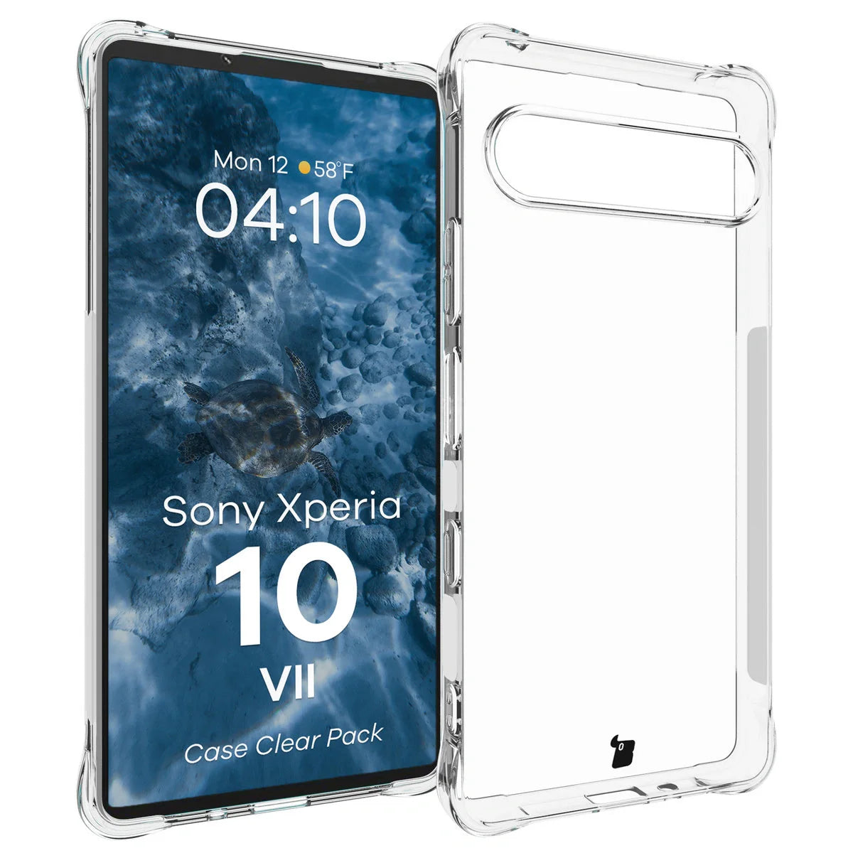 Schutzhülle + 2x gehärtetes Glas + Kameraschutz für Sony Xperia 10 VII, Bizon Case Clear Pack, Transparent