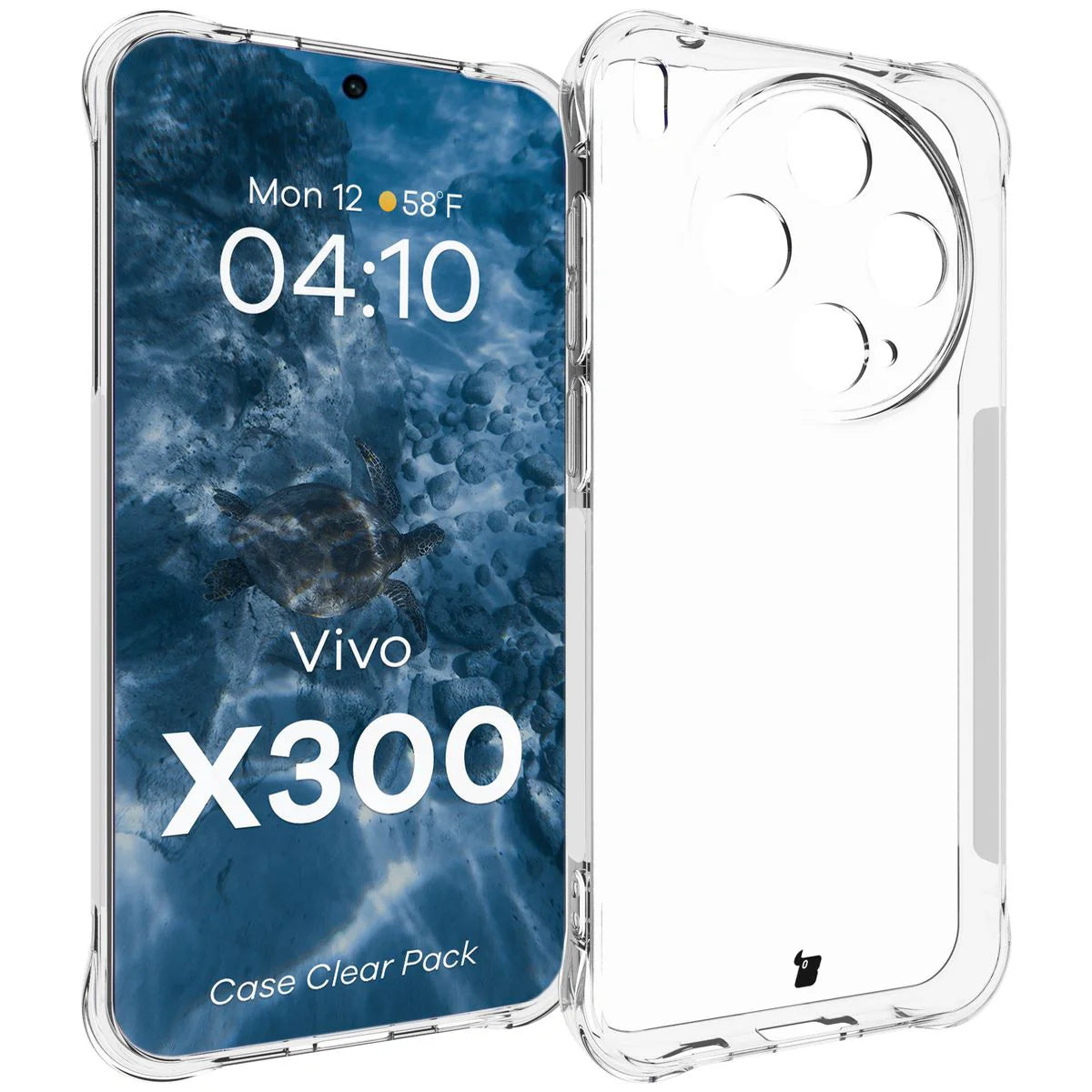Handyhülle + 2x Folie für Vivo X300, Bizon Case Clear Pack, Transparent