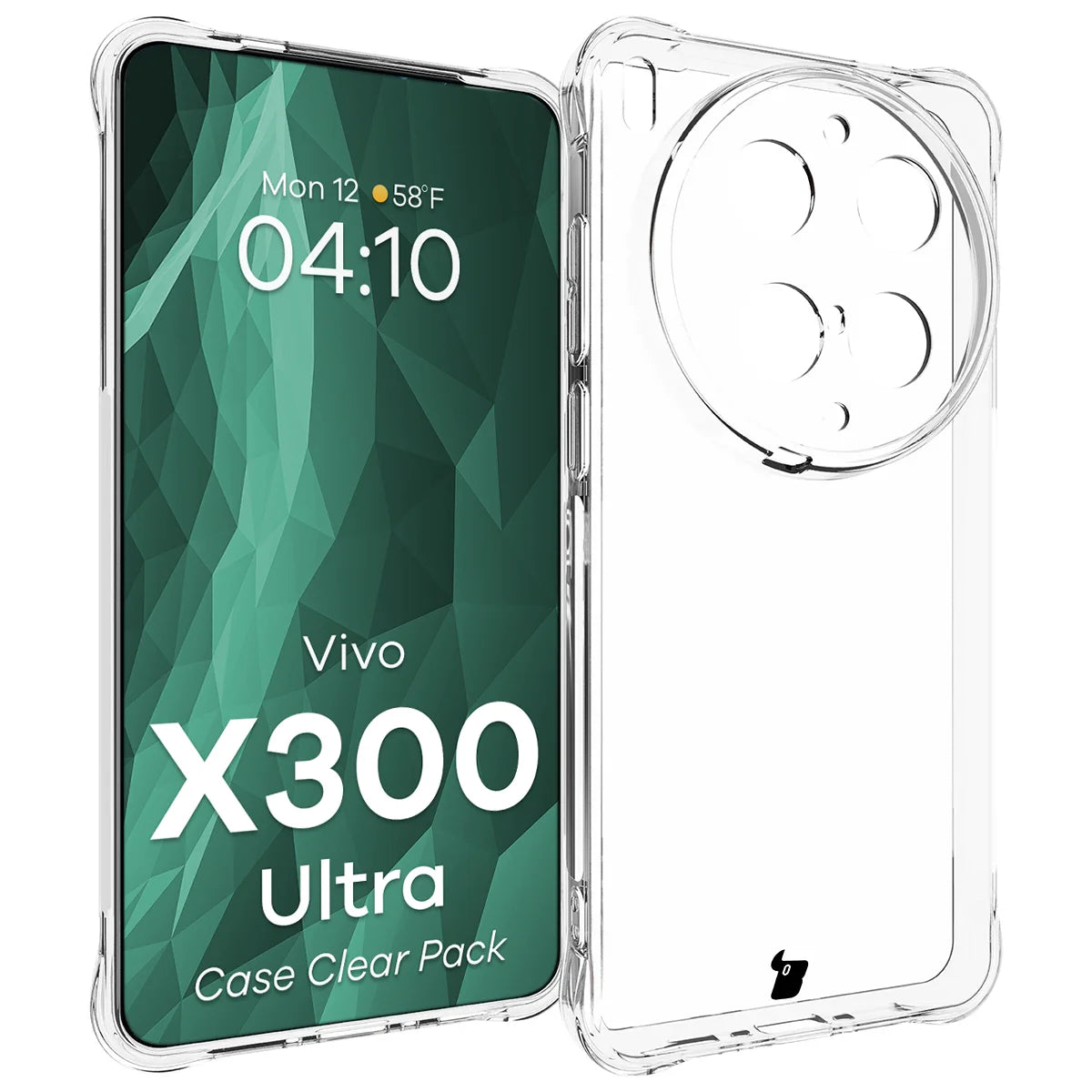 Handyhülle + 2x Folie für Vivo X300 Ultra, Bizon Case Clear Pack, Transparent