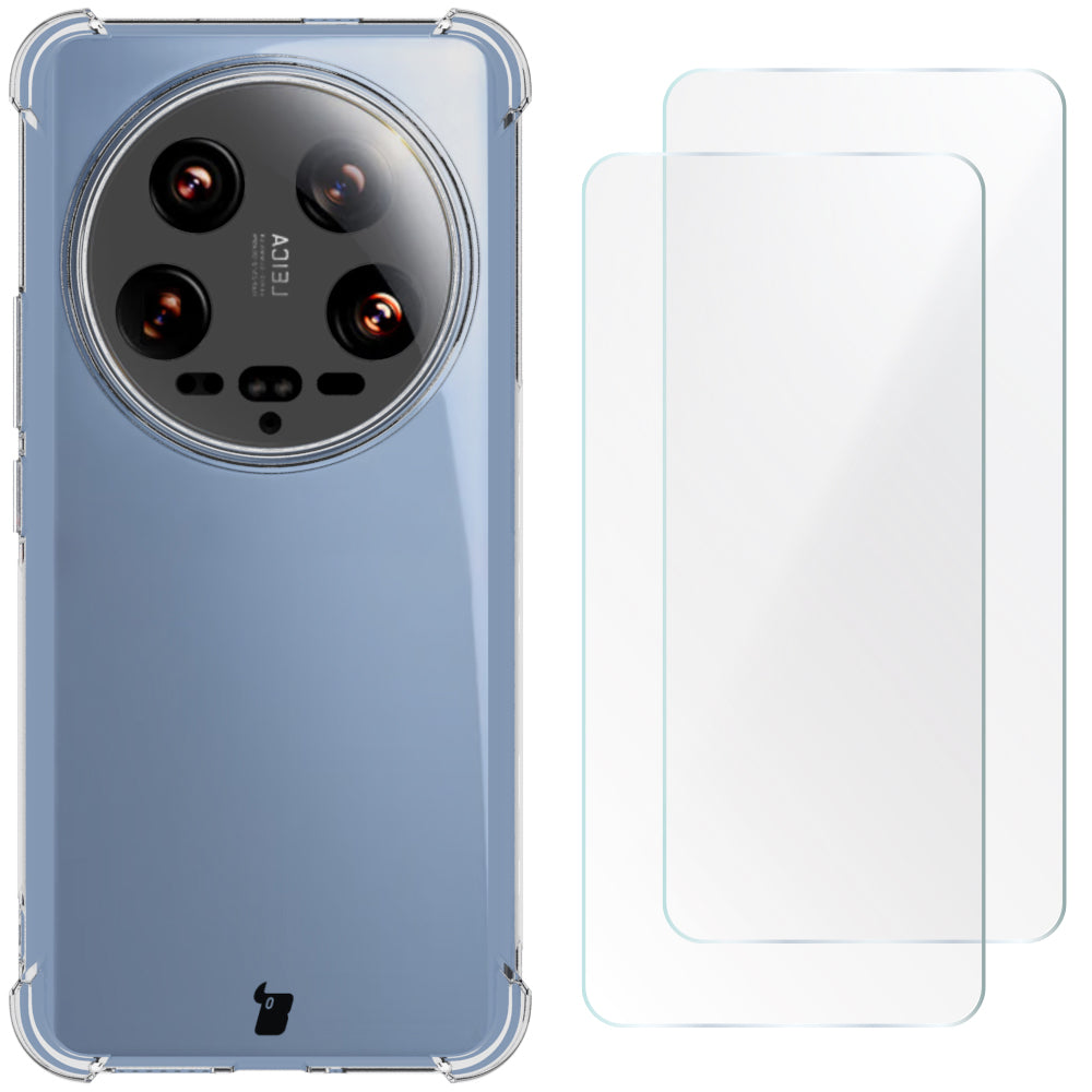 Schutzhülle + 2x Folie für Xiaomi 14 Ultra, Bizon Case Clear Pack, Transparent