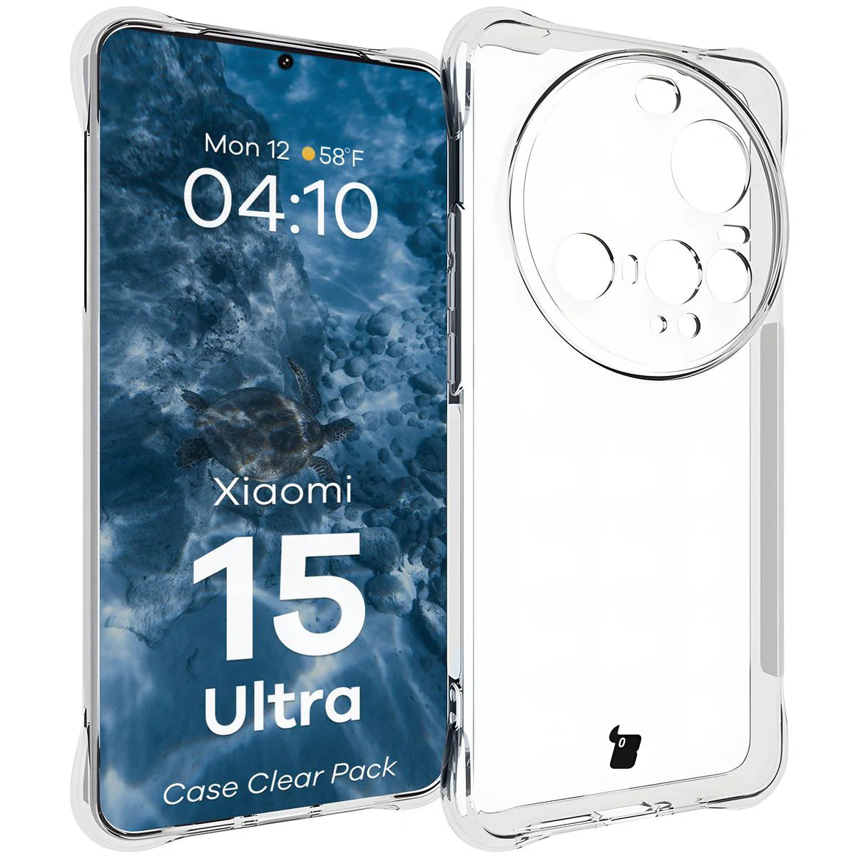 Handyhülle + 2x Folie für Xiaomi 15 Ultra, Bizon Case Clear Pack, Transparent