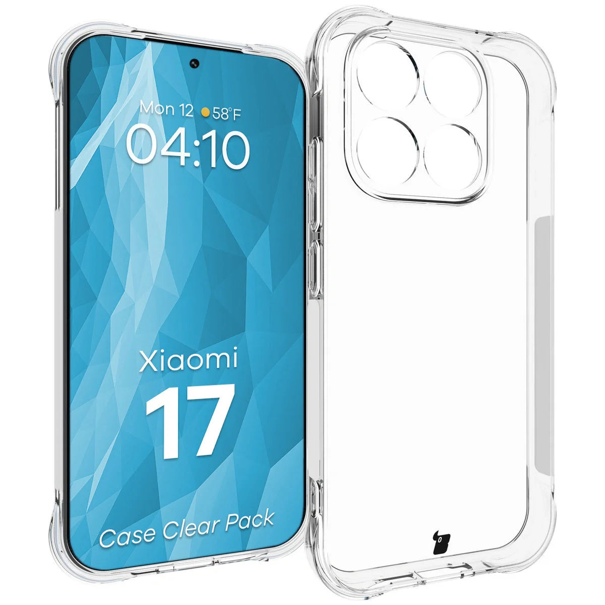Schutzhülle + 2x gehärtetes Glas für Xiaomi 17, Bizon Case Clear Pack, Transparent