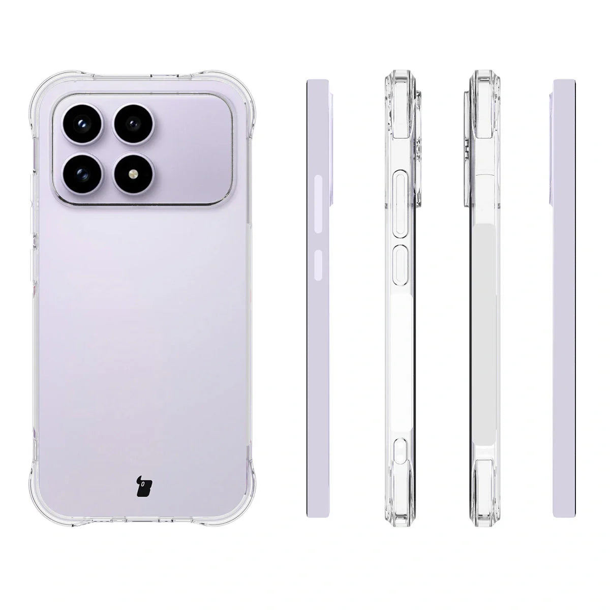 Handyhülle + 2x Folie für Xiaomi POCO F8 Pro, Bizon Case Clear Pack, Transparent