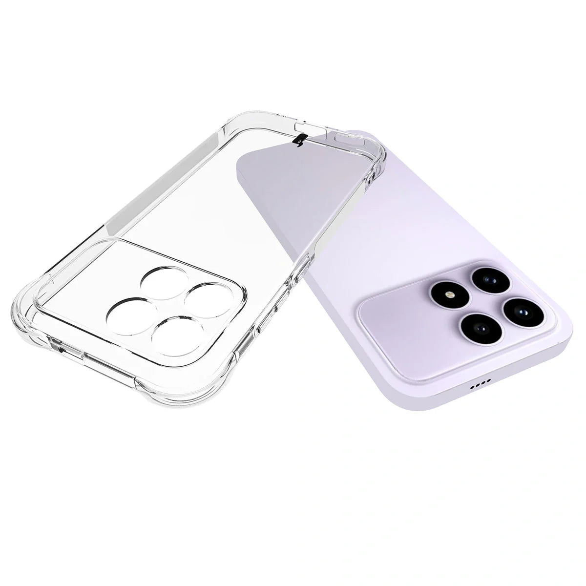 Handyhülle + 2x Folie für Xiaomi POCO F8 Pro, Bizon Case Clear Pack, Transparent