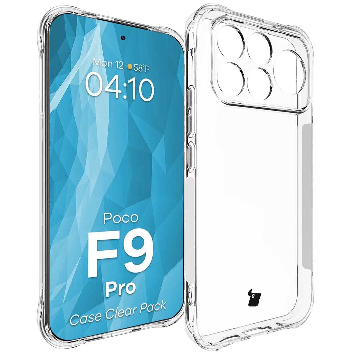 Schutzhülle + 2x gehärtetes Glas für Xiaomi POCO F9 Pro, Bizon Case Clear Pack, Transparent (3/9)