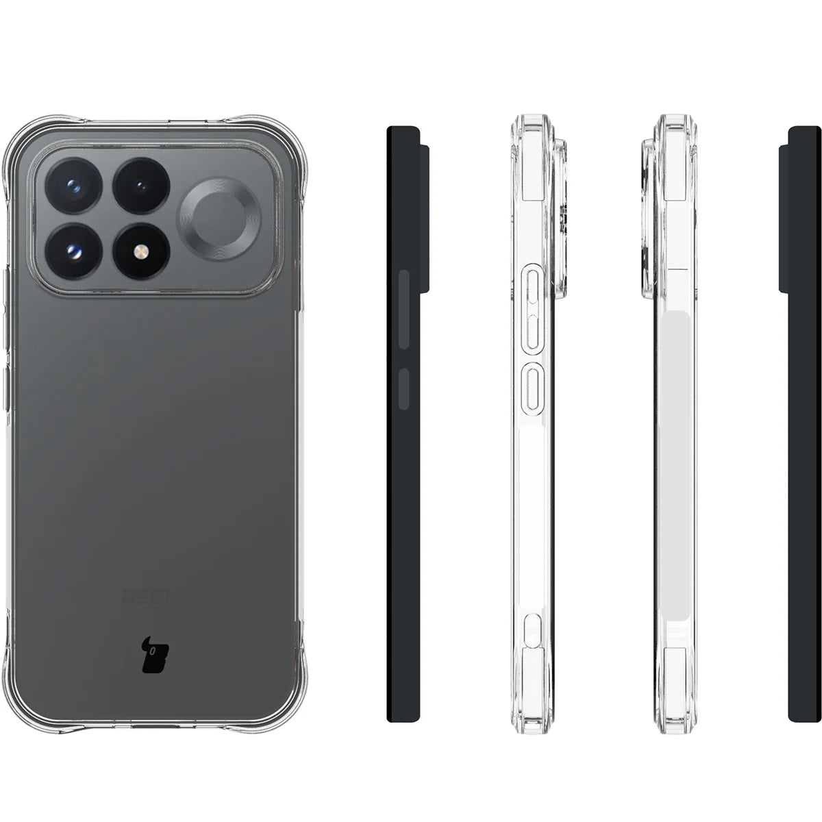Schutzhülle + 2x gehärtetes Glas für Xiaomi POCO F9 Pro, Bizon Case Clear Pack, Transparent (4/9)