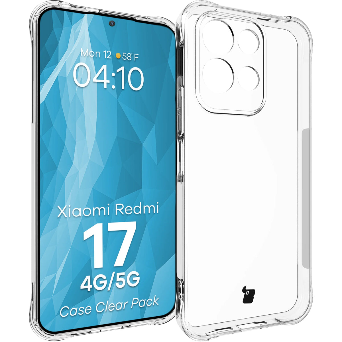 Schutzhülle + 2x gehärtetes Glas für Xiaomi Redmi 17 4G/5G, Bizon Case Clear Pack, Transparent (3/9)