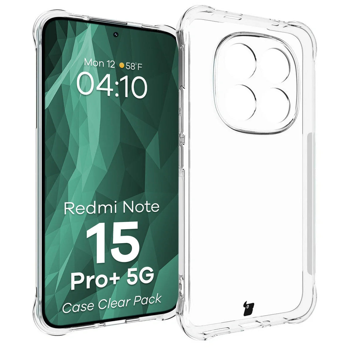 Handyhülle + 2x Folie für Xiaomi Redmi Note 15 Pro Plus 5G, Bizon Case Clear Pack, Transparent