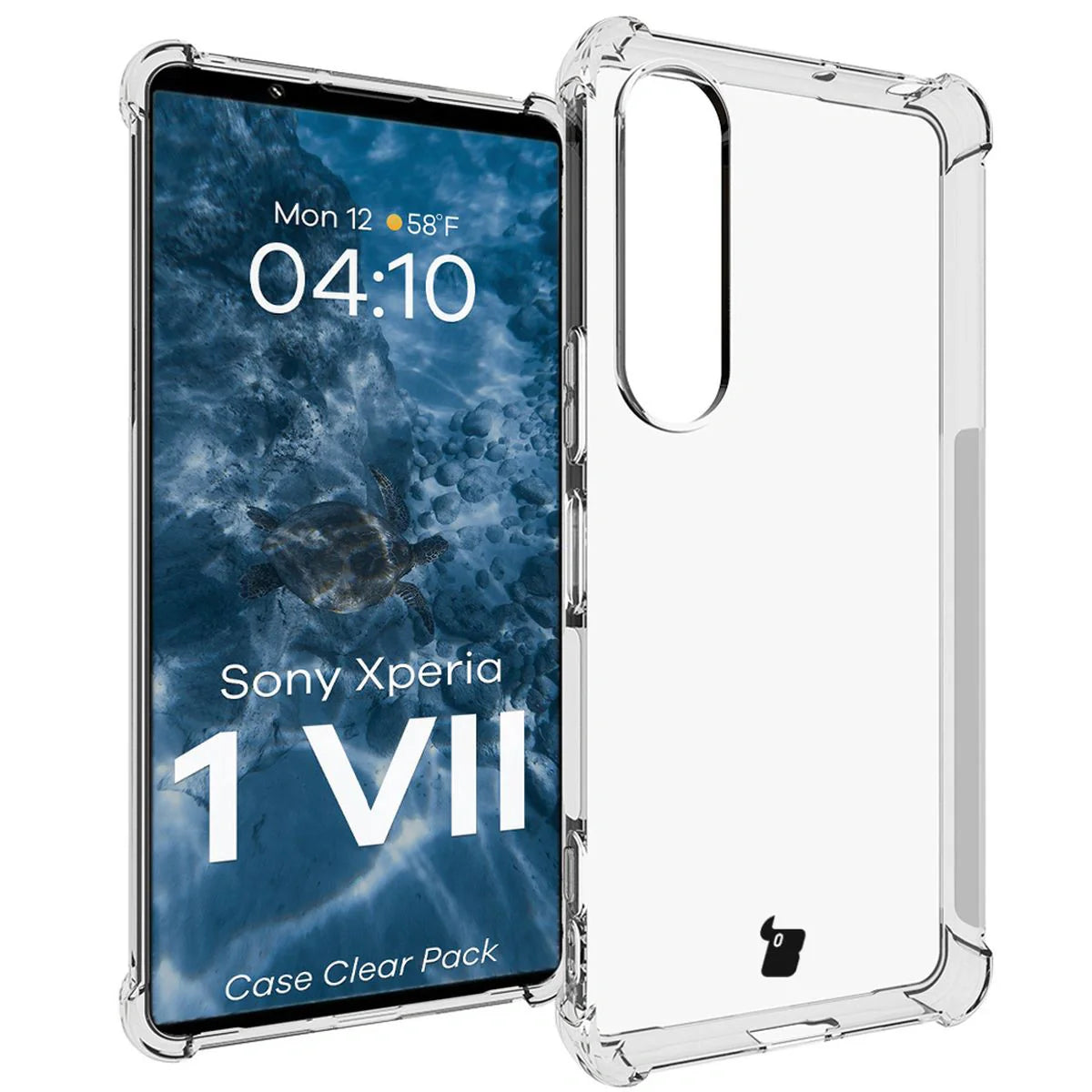 Schutzhülle + 2x gehärtetes Glas + Kameraschutz für Sony Xperia 1 VII, Bizon Case Clear Pack, Transparent