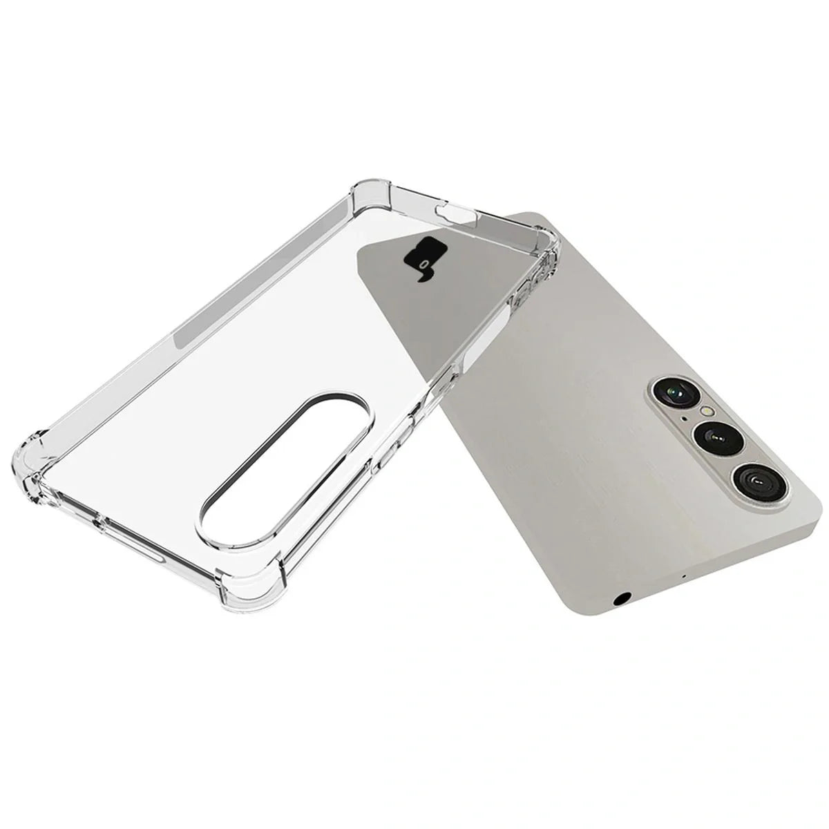 Schutzhülle + 2x gehärtetes Glas + Kameraschutz für Sony Xperia 1 VII, Bizon Case Clear Pack, Transparent