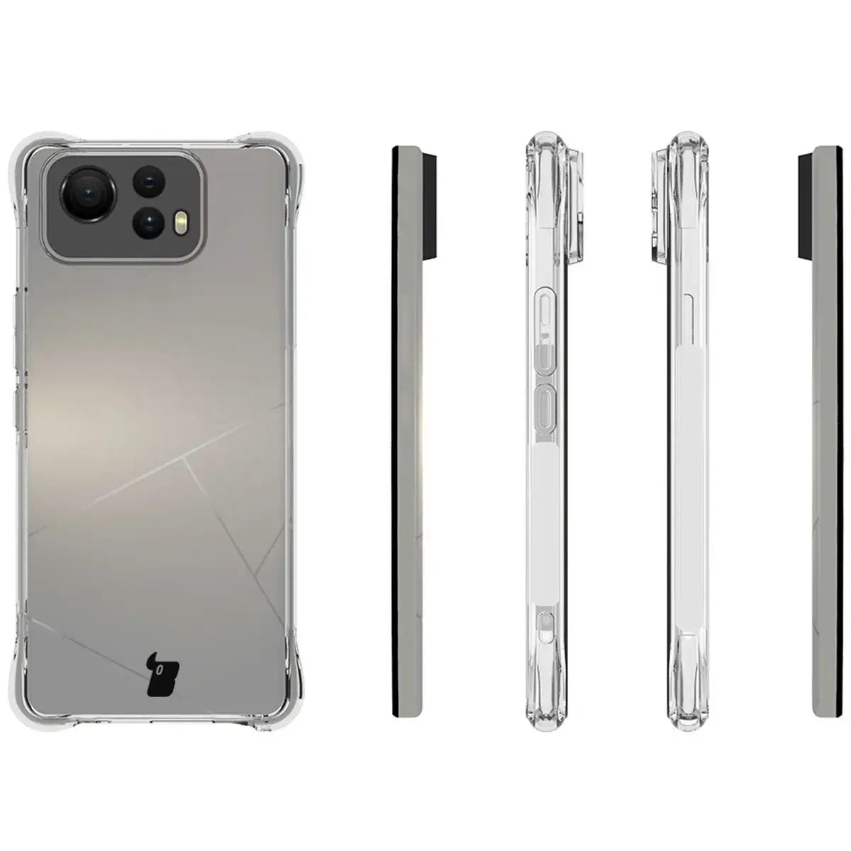 Schutzhülle + 2x gehärtetes Glas für Asus Zenfone 12 Ultra, Bizon Case Clear Pack, Transparent
