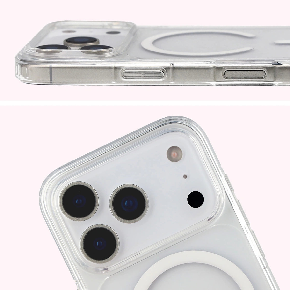 Handyhülle mit Magnetring für iPhone 18 Pro / 17 Pro, Bizon Case CrystalO, Transparent (4/7)