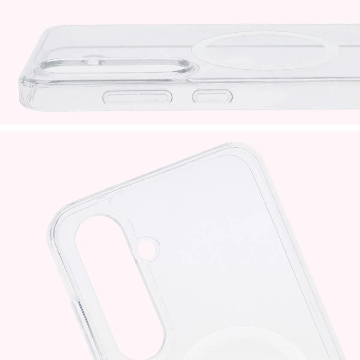 Handyhülle mit Magnetring für Galaxy S24 FE, Bizon Case CrystalO, Transparent
