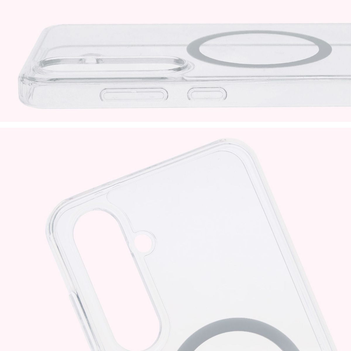 Handyhülle mit Magnetring für Galaxy S24 FE, Bizon Case CrystalO, Transparent