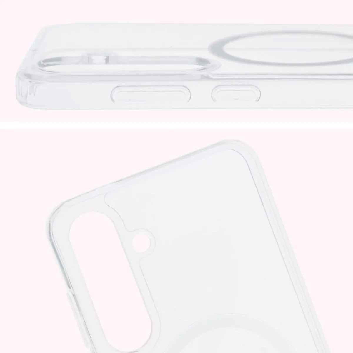 Handyhülle mit Magnetring für Galaxy S25 Plus, Bizon Case CrystalO, Transparent