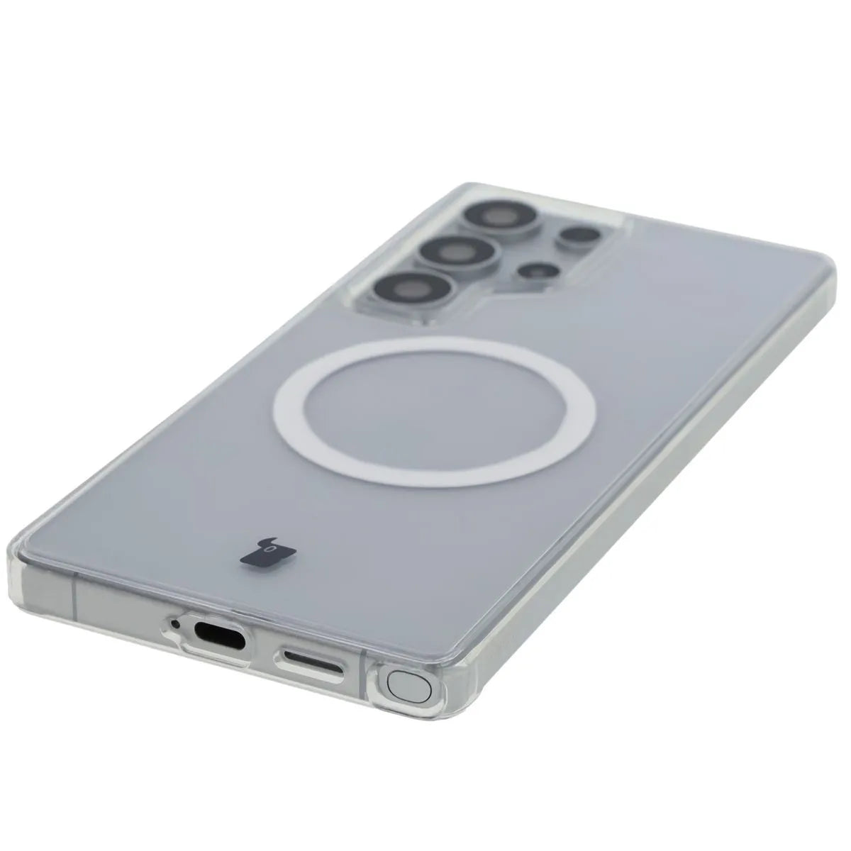 Handyhülle mit Magnetring für Galaxy S25 Ultra, Bizon Case CrystalO, Transparent