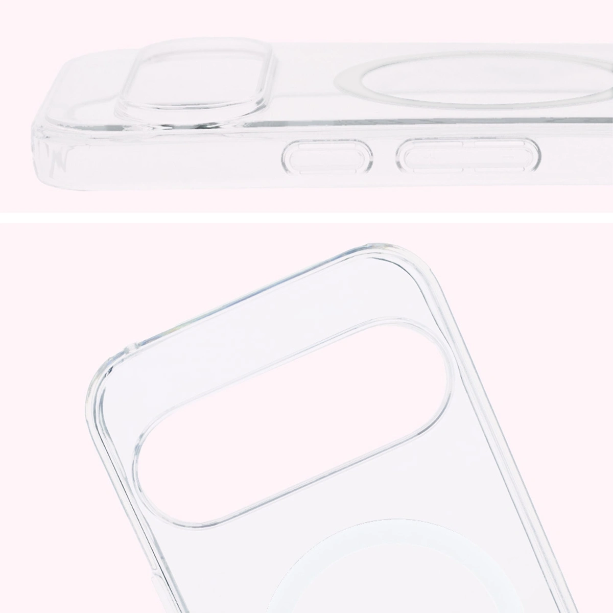 Handyhülle mit Magnetring für Google Pixel 10 / 10 Pro, Bizon Case CrystalO, Transparent