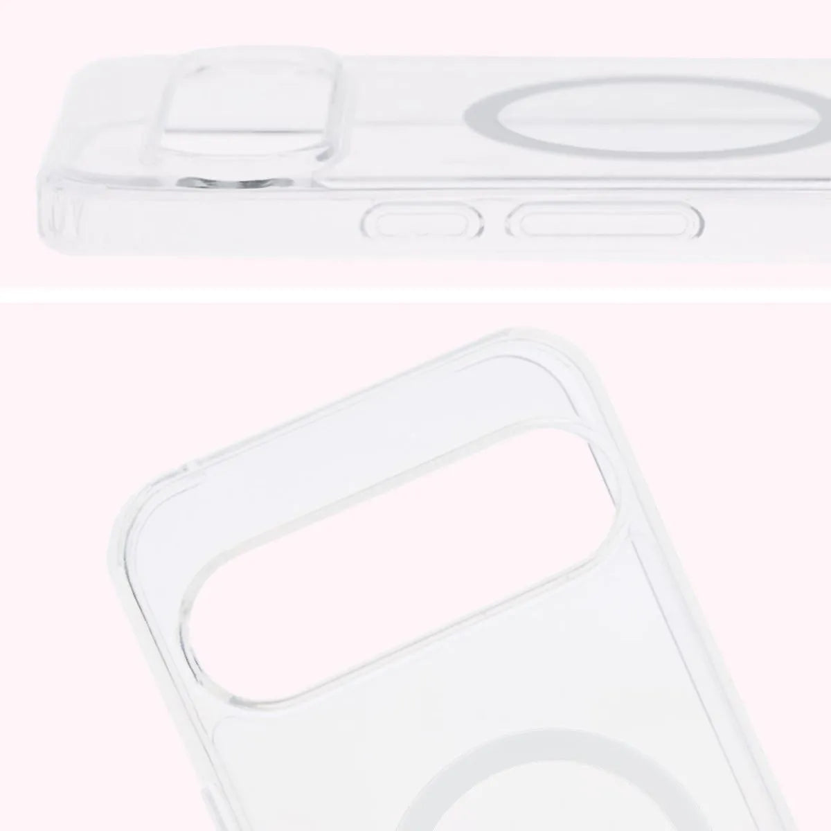 Handyhülle mit Magnetring für Google Pixel 9 / 9 Pro, Bizon Case CrystalO, Transparent