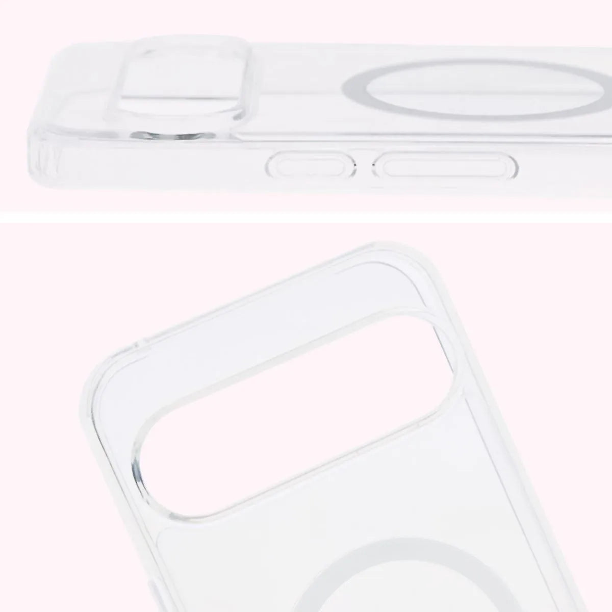 Handyhülle mit Magnetring für Google Pixel 9 Pro XL, Bizon Case CrystalO, Transparent
