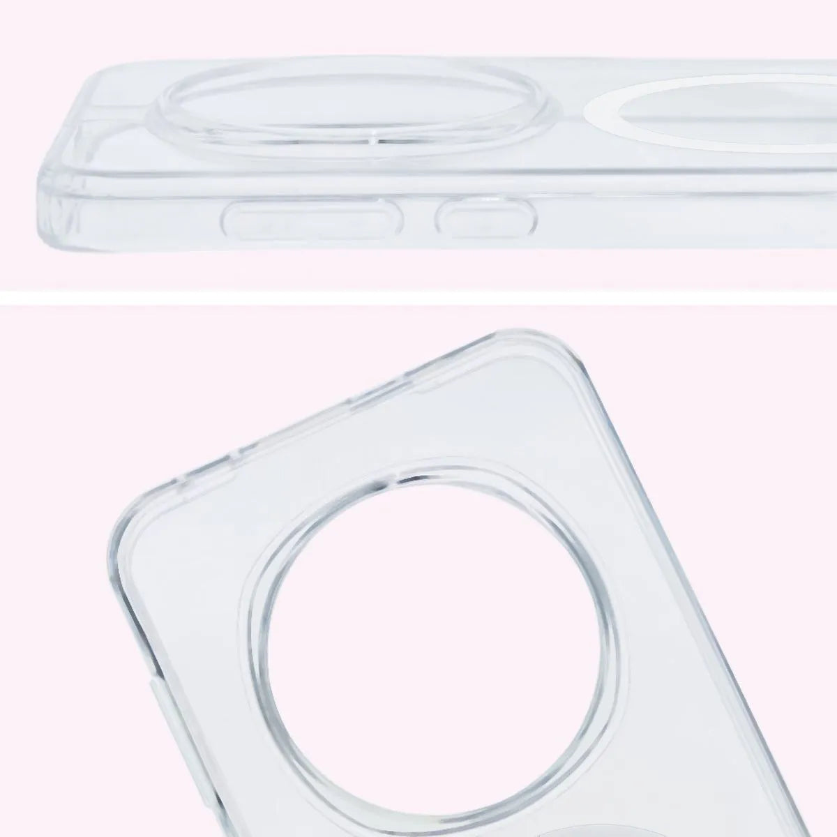 Handyhülle mit Magnetring für Honor Magic7 Pro, Bizon Case CrystalO, Transparent