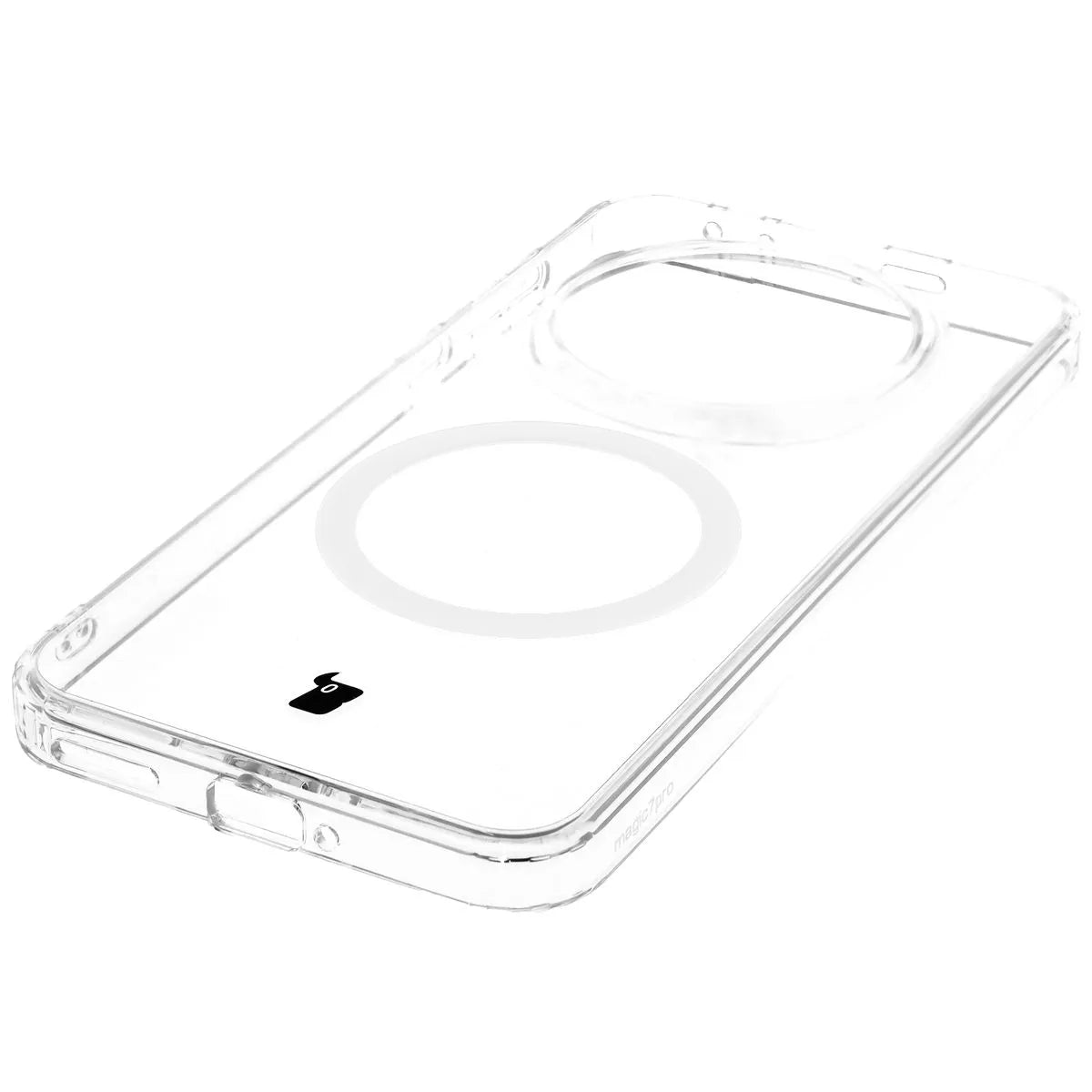 Handyhülle mit Magnetring für Honor Magic7 Pro, Bizon Case CrystalO, Transparent