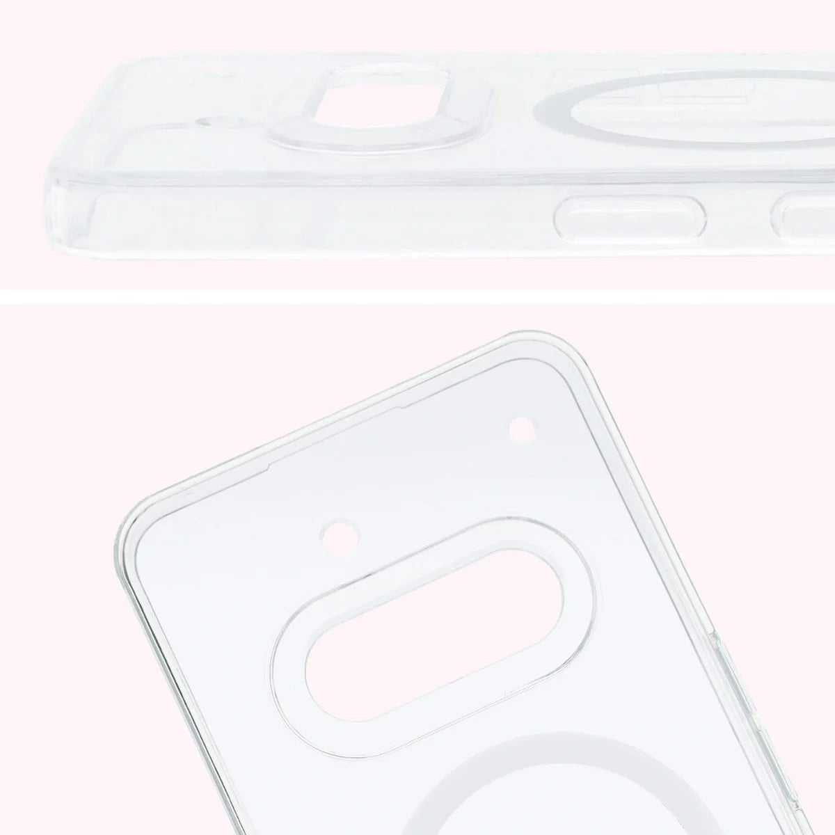 Handyhülle mit Magnetring für Nothing Phone (3a), Bizon Case CrystalO, Transparent