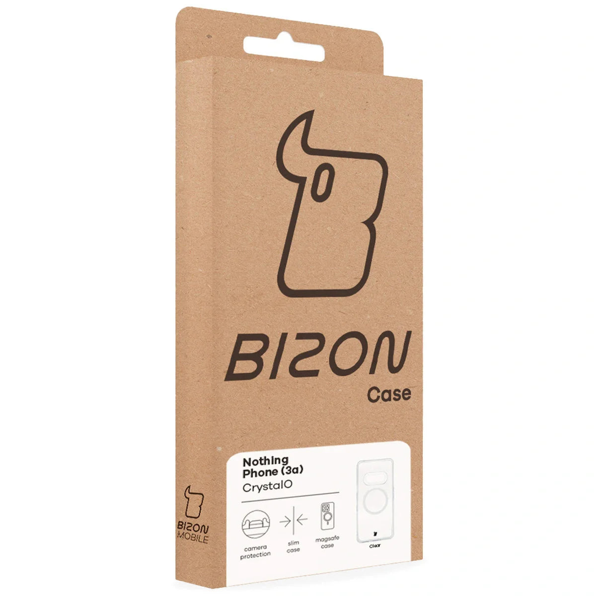 Handyhülle mit Magnetring für Nothing Phone (3a), Bizon Case CrystalO, Transparent