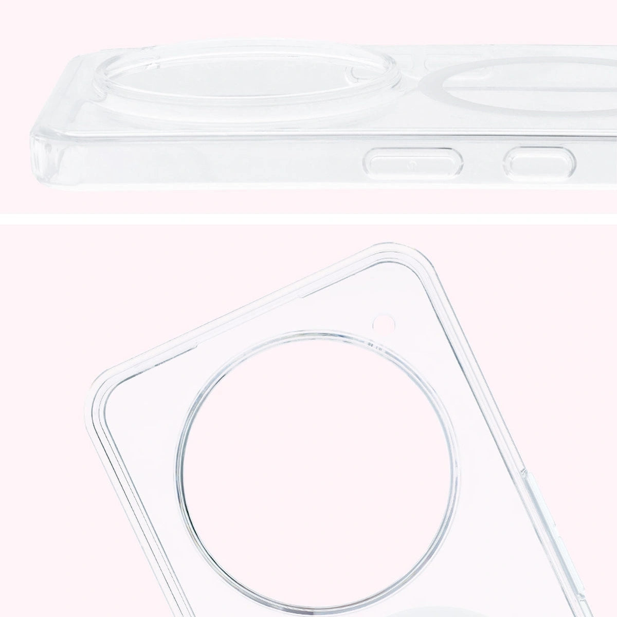 Handyhülle mit Magnetring für Nothing Phone (3a) Pro, Bizon Case CrystalO, Transparent