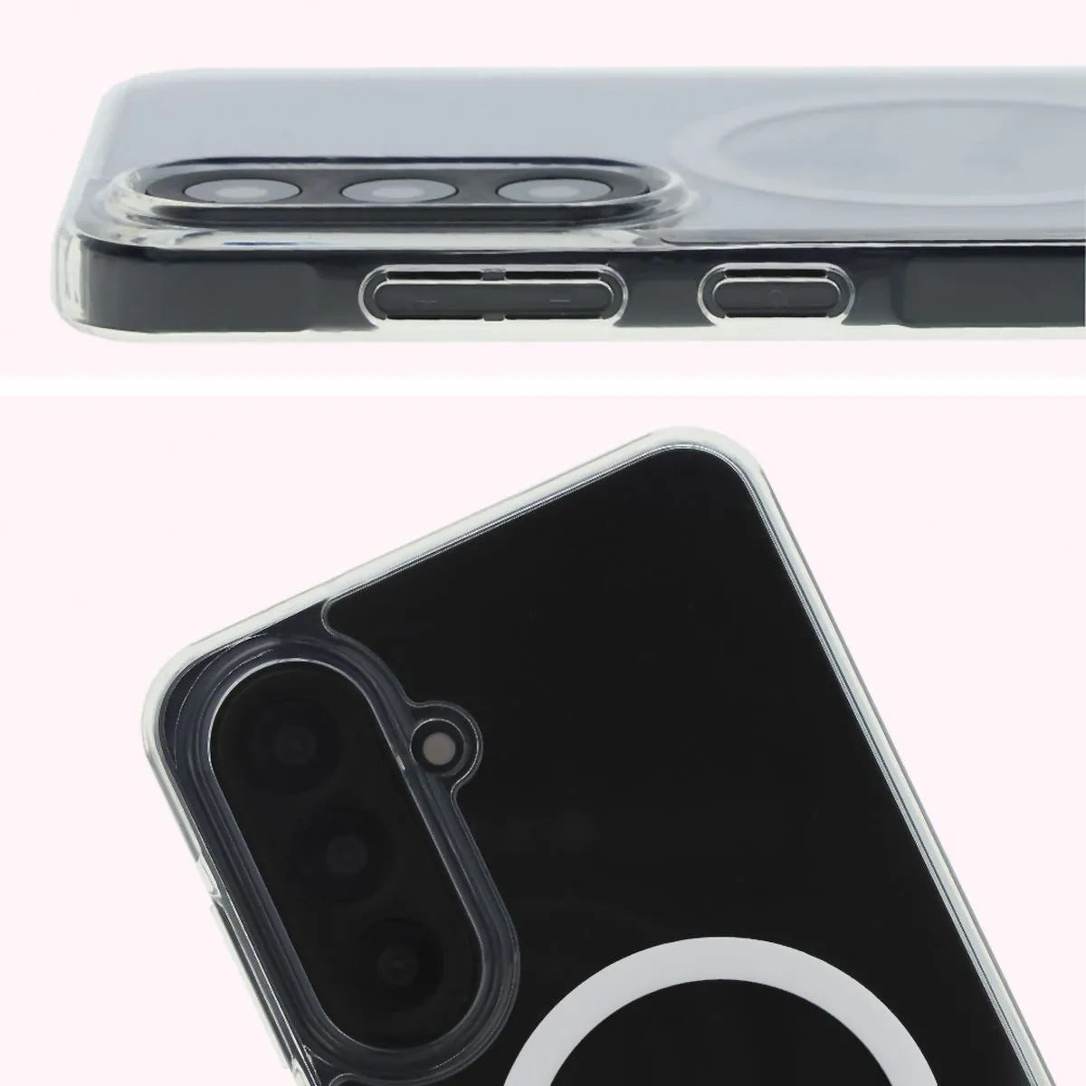 Handyhülle mit Magnetring für Galaxy A56 5G, Bizon Case CrystalO, Transparent