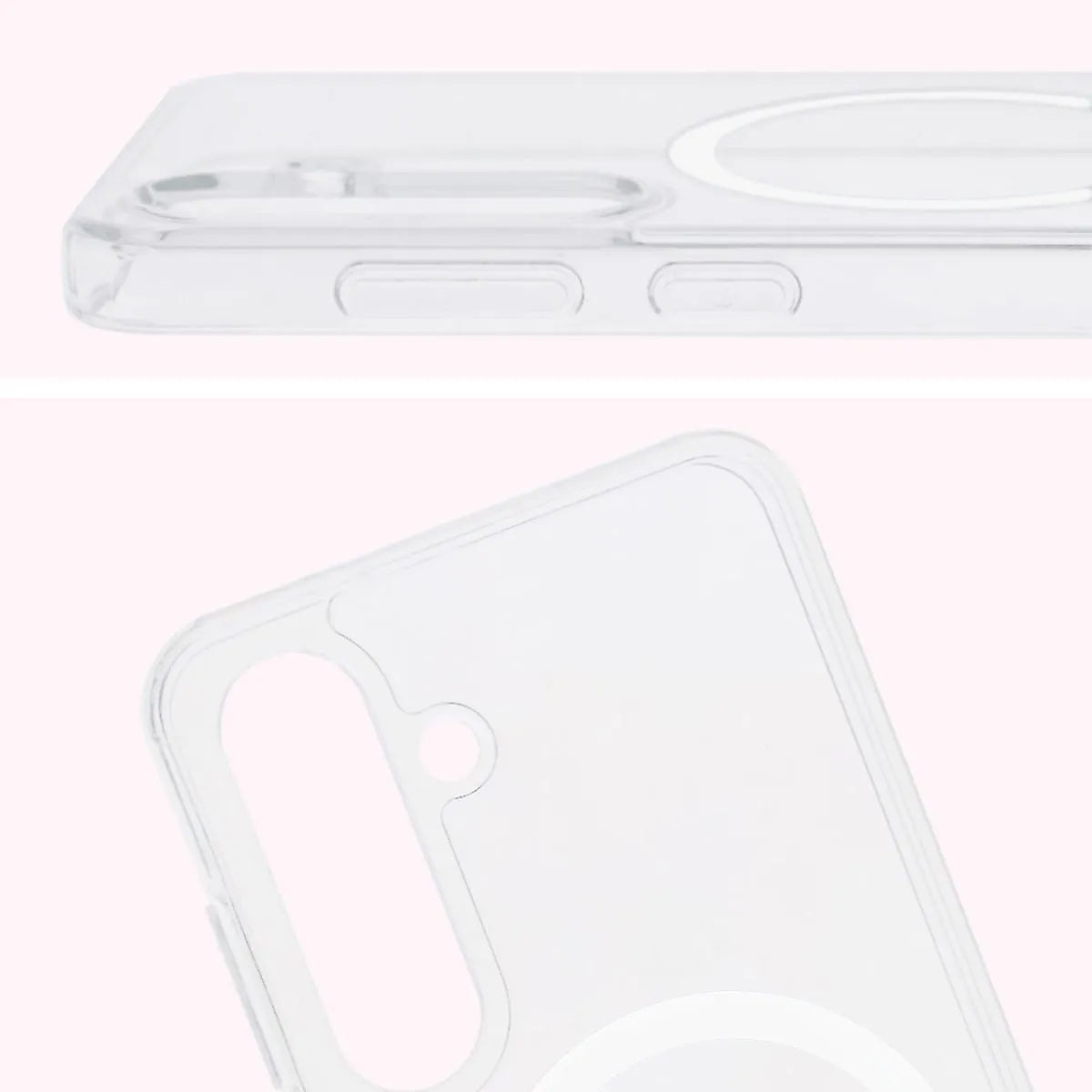 Handyhülle mit Magnetring für Galaxy S25, Bizon Case CrystalO, Transparent