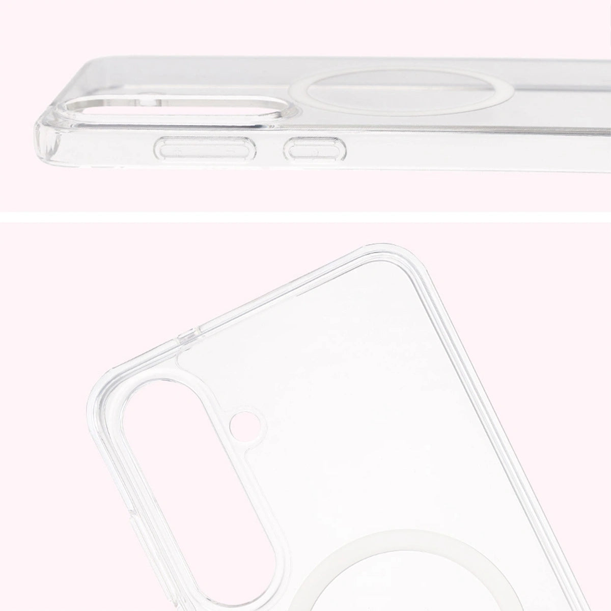 Handyhülle mit Magnetring für Galaxy S25 FE, Bizon Case CrystalO, Transparent