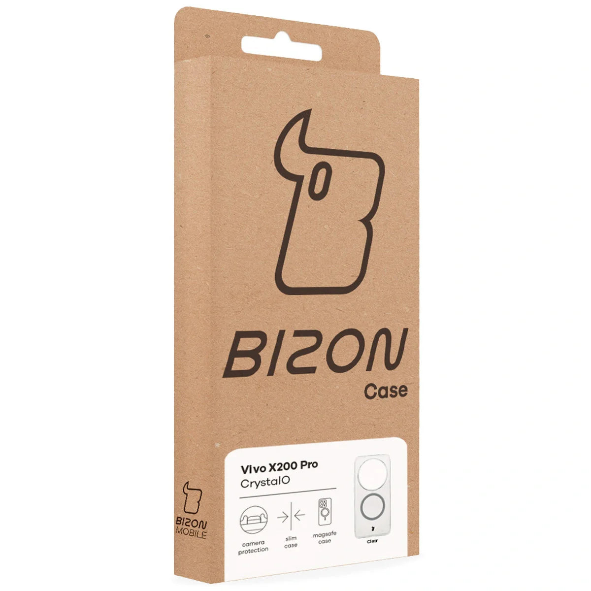 Handyhülle mit Magnetring für Vivo X200 Pro, Bizon Case CrystalO, Transparent