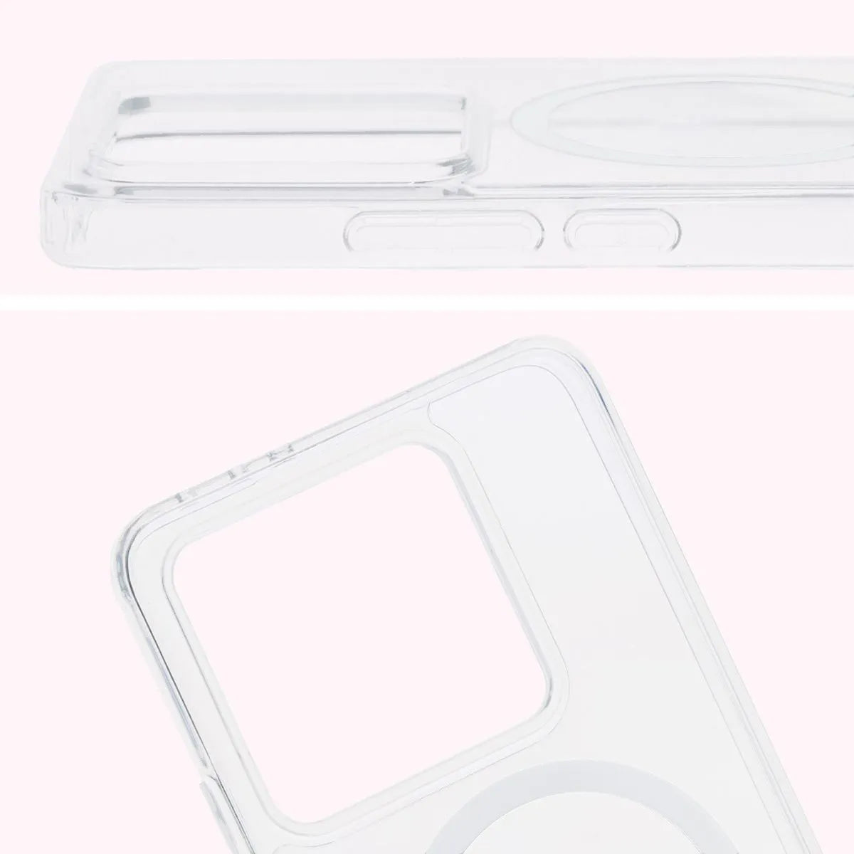 Handyhülle mit Magnetring für Xiaomi 14T, Bizon Case CrystalO, Transparent