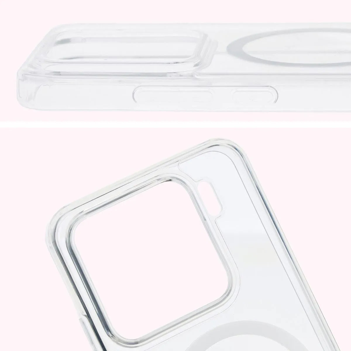 Handyhülle mit Magnetring für Xiaomi 15, Bizon Case CrystalO, Transparent