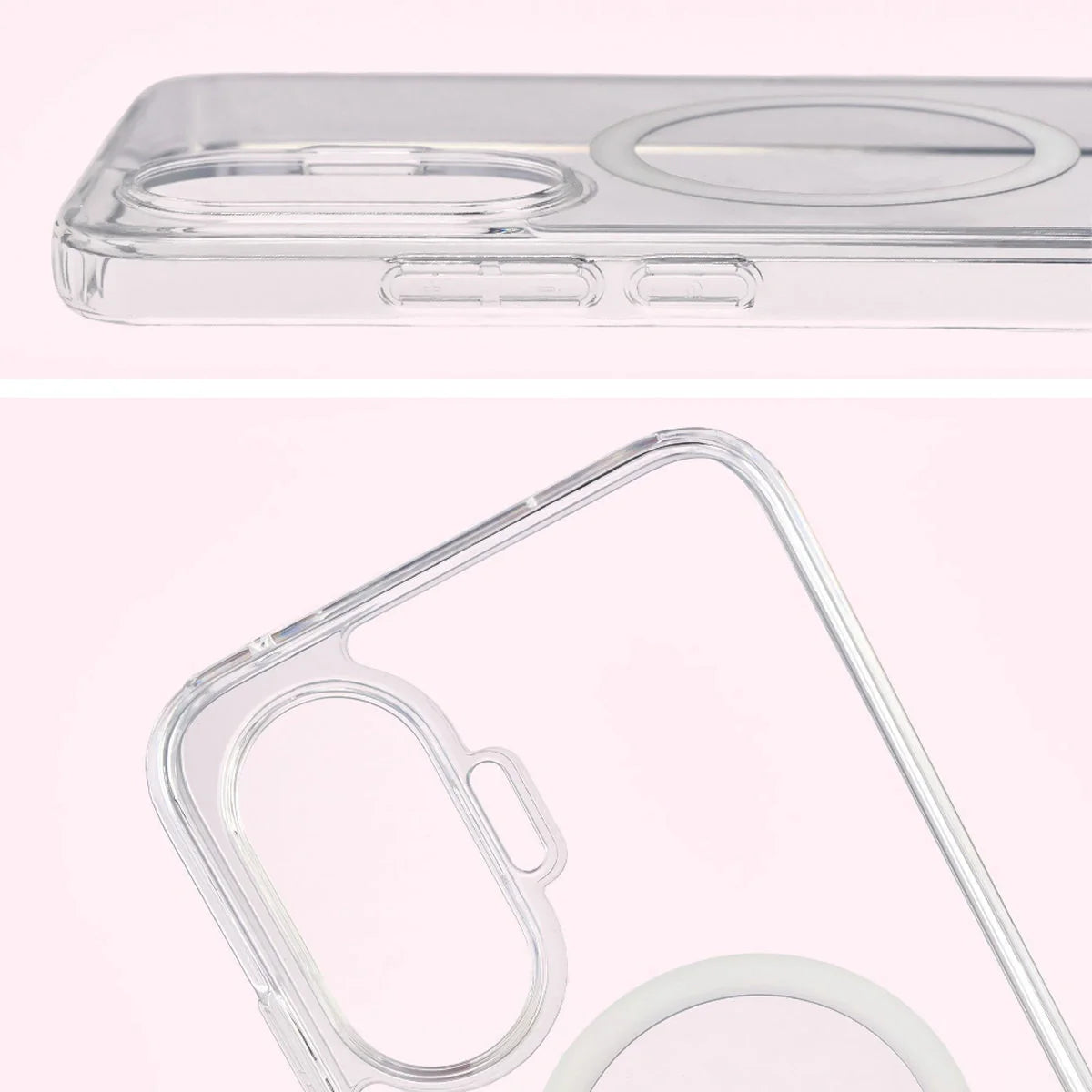 Handyhülle mit Magnetring für Xiaomi POCO F7, Bizon Case CrystalO, Transparent