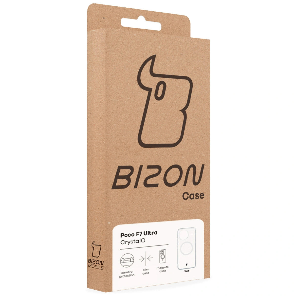 Handyhülle mit Magnetring für Xiaomi POCO F7 Ultra, Bizon Case CrystalO, Transparent